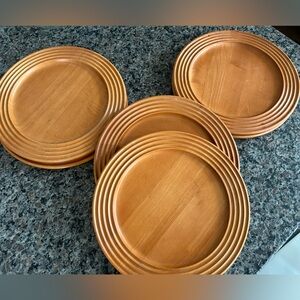 6 Beautiful Cherry Wood Chargers